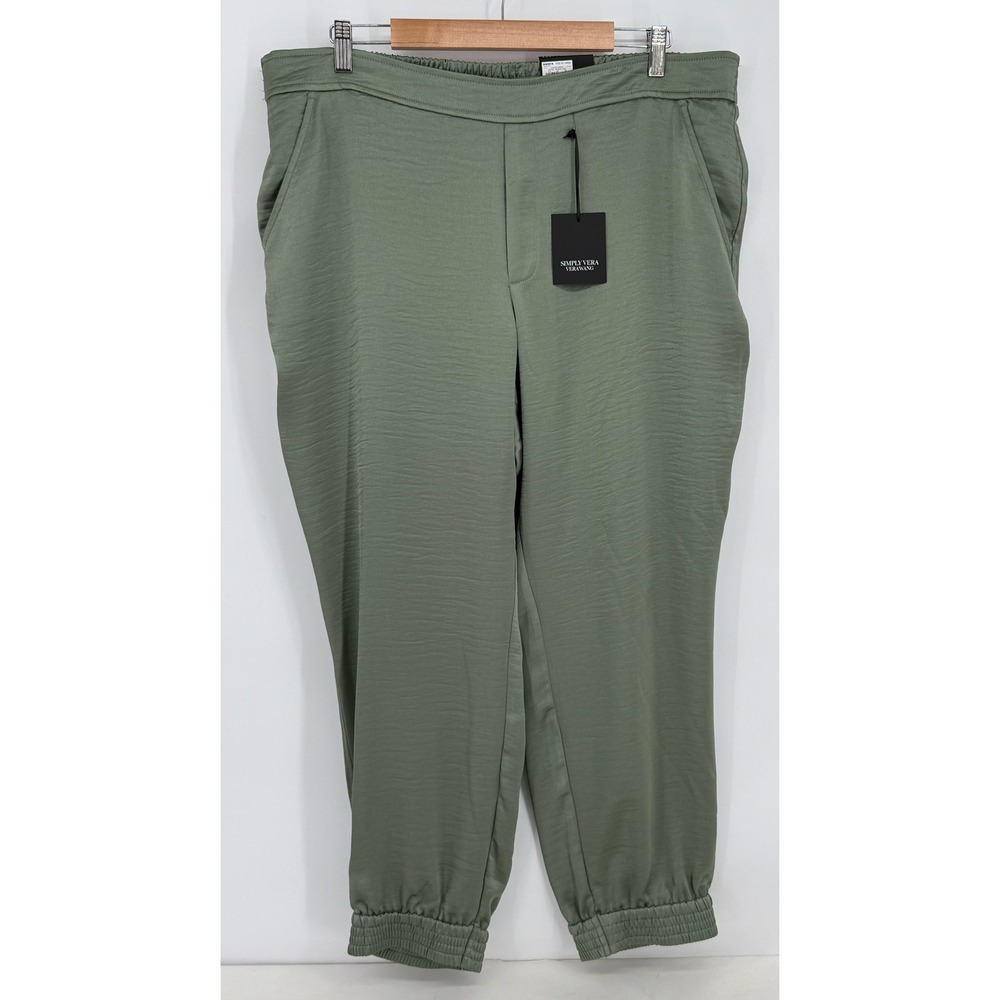 Simply Vera Vera Wang Sea Spray Green Textured Jogger Pants Sz XXL NEW‎